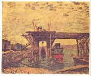 Alfred Sisley Brucke im Bau France oil painting artist